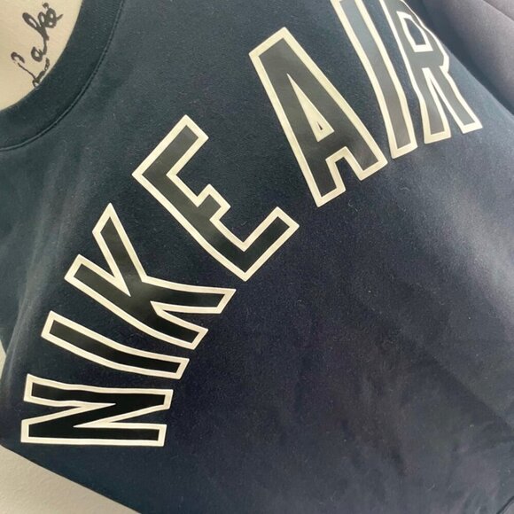 NIKE AIR SWEATSHIRT BLACK/GRAY SZ M BIG LOGO CASUAL ATHLETIC CORE VERSATILE - Picture 12 of 16